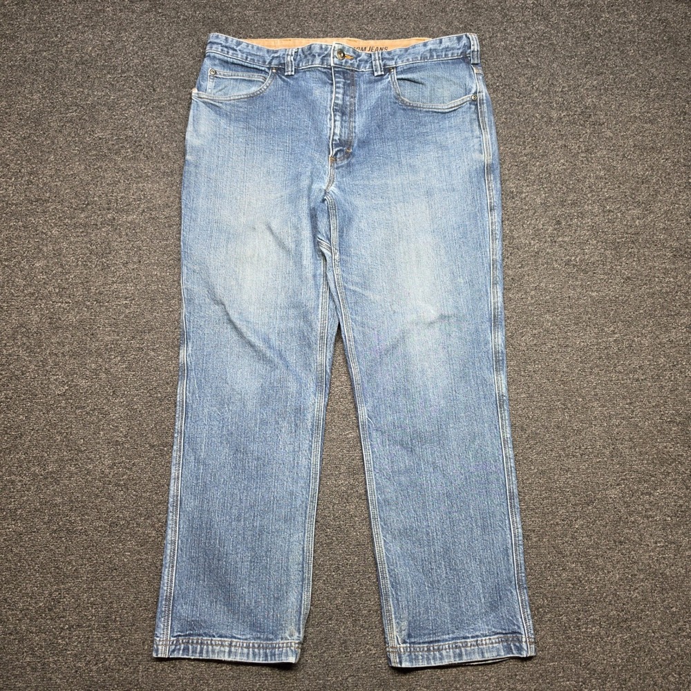 Duluth Trading Co Flex Ballroom Jeans Blue Mens 38x30 Stretch Workwear Denim